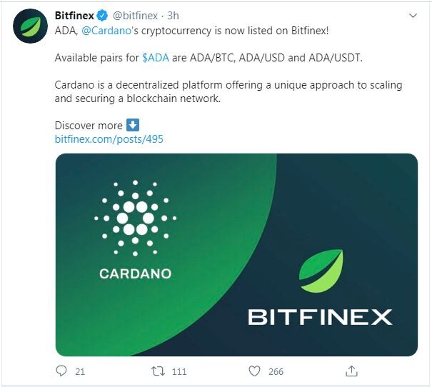 Bitfinex Tweet