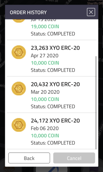COIN App Order History Image 1