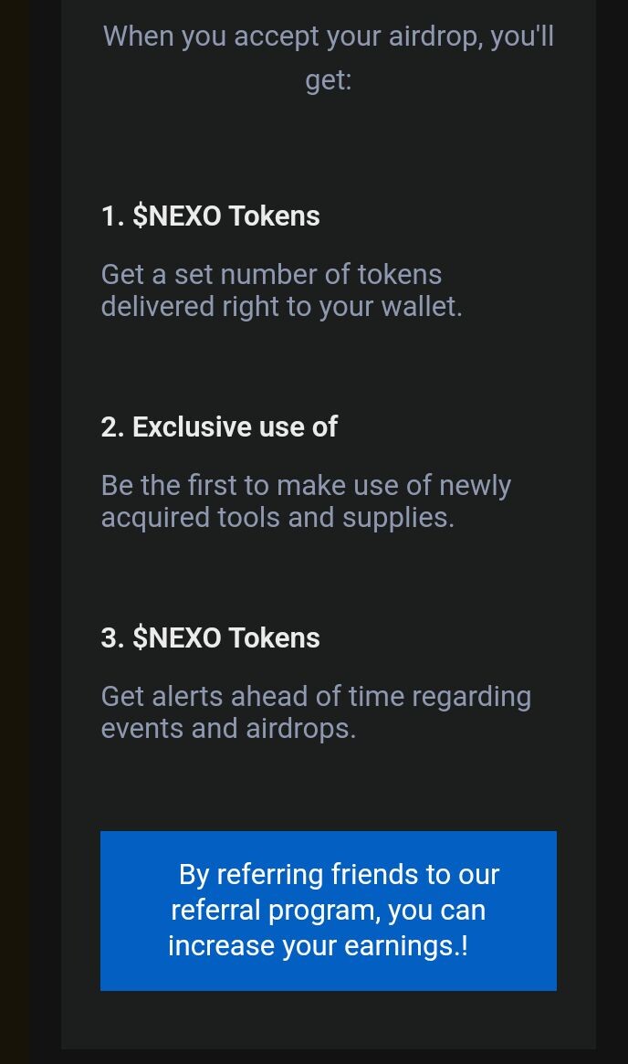 Nexo Airdrop Scam Email Pt3