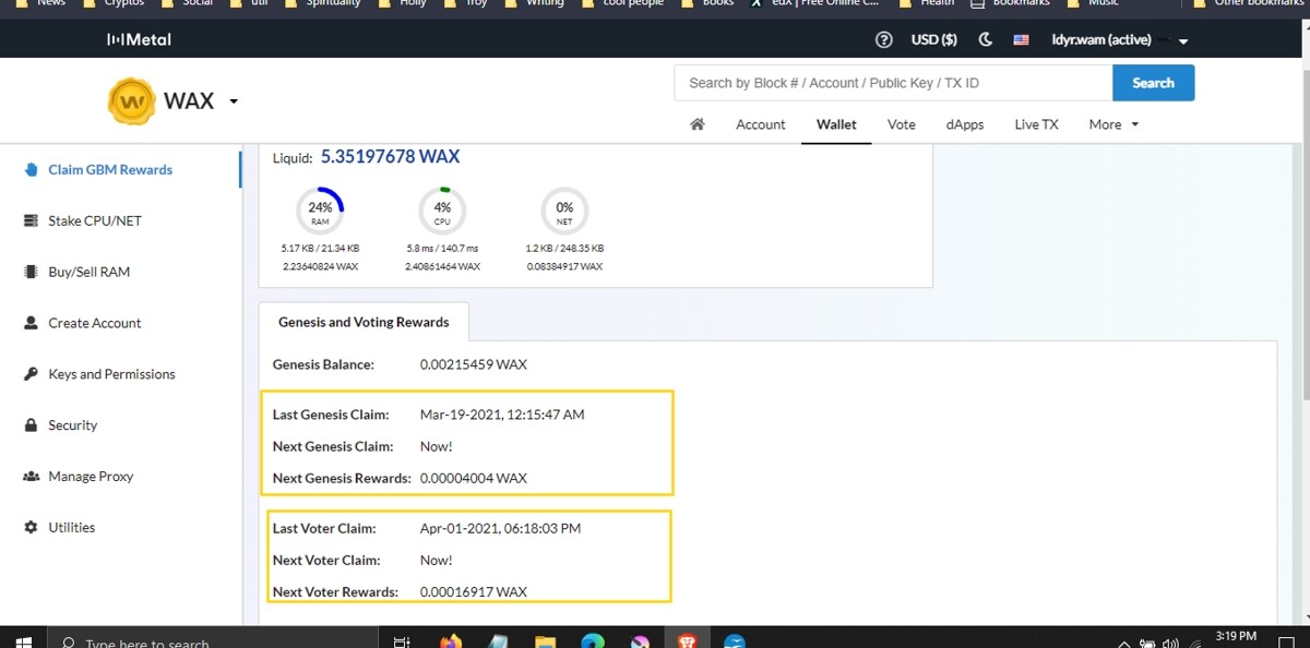 claim wax rewards