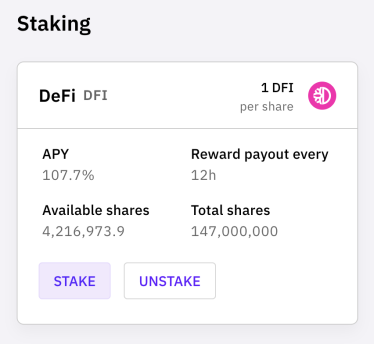 Staking on CakeDefi.com