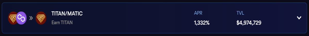 TITAN/MATIC Pool returns