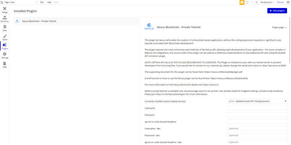 Nexus plugin now in the installed plugins page