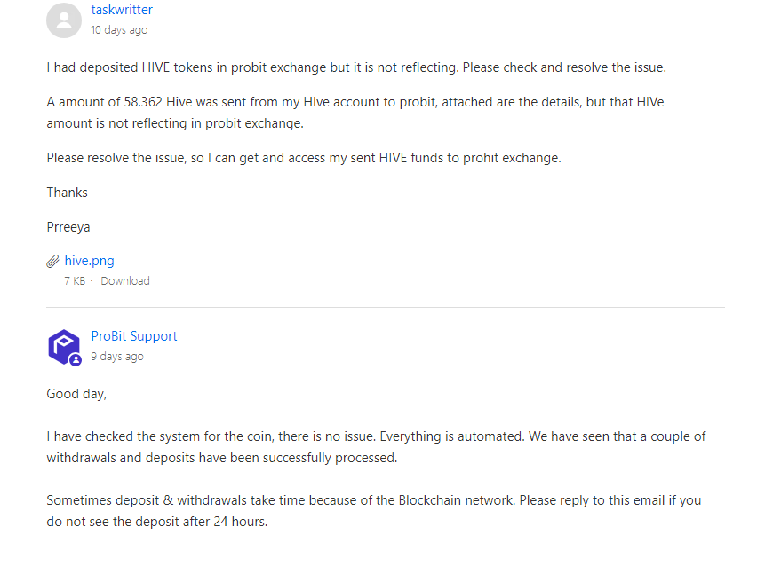 probit crypto exchange's awful support