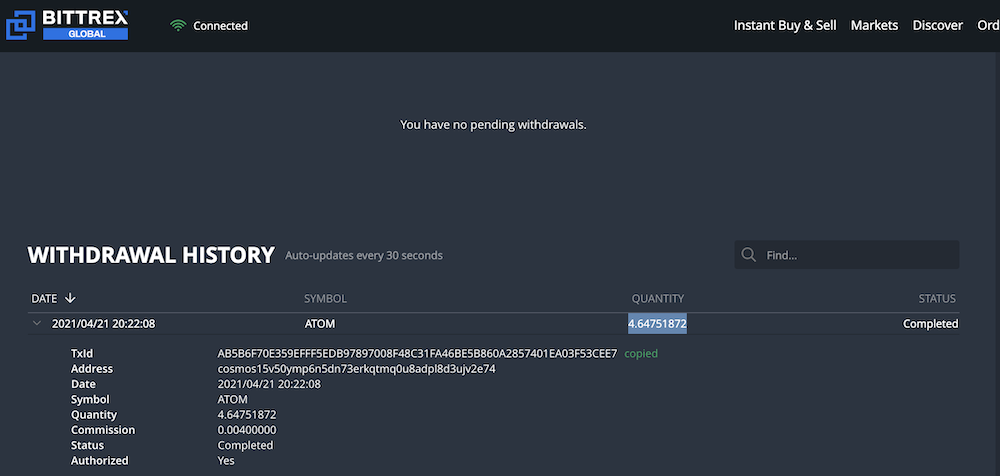 bittrex, cex, withdrawal