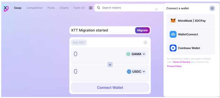 Connect metamask on XSwap