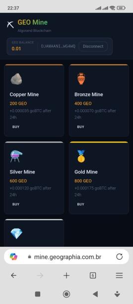 geo mines stake GEO and earn goBTC algorand blockchain