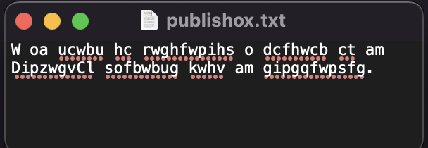 Encrypted text