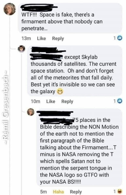 Space is not real, claims religiot