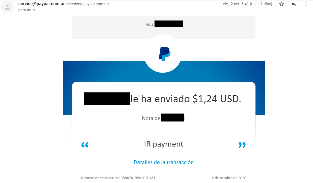Confirmation email