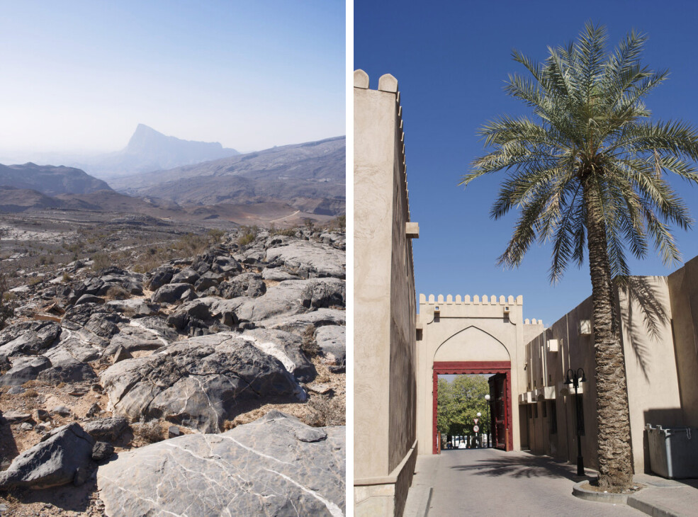 Oman mountain and Nizwa market