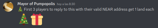 Discord message from Mayor of Pumpopolis