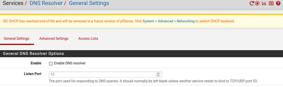 general setting dns resolver