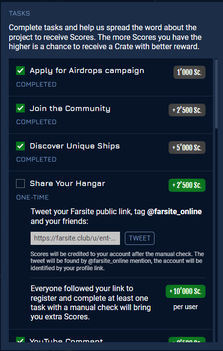 Farsite tasks