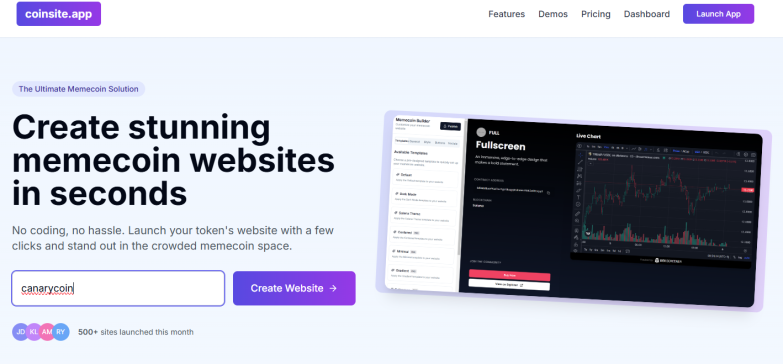 Screenshot of coinsite.app
