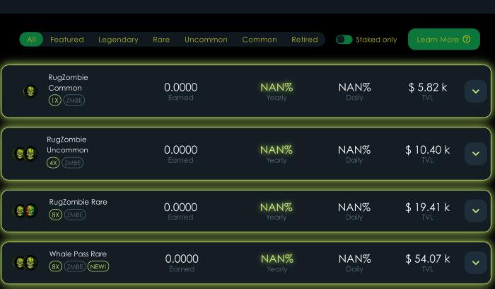 common, uncommon, and rare RugZombie graves are open to all users and are upgradeable.