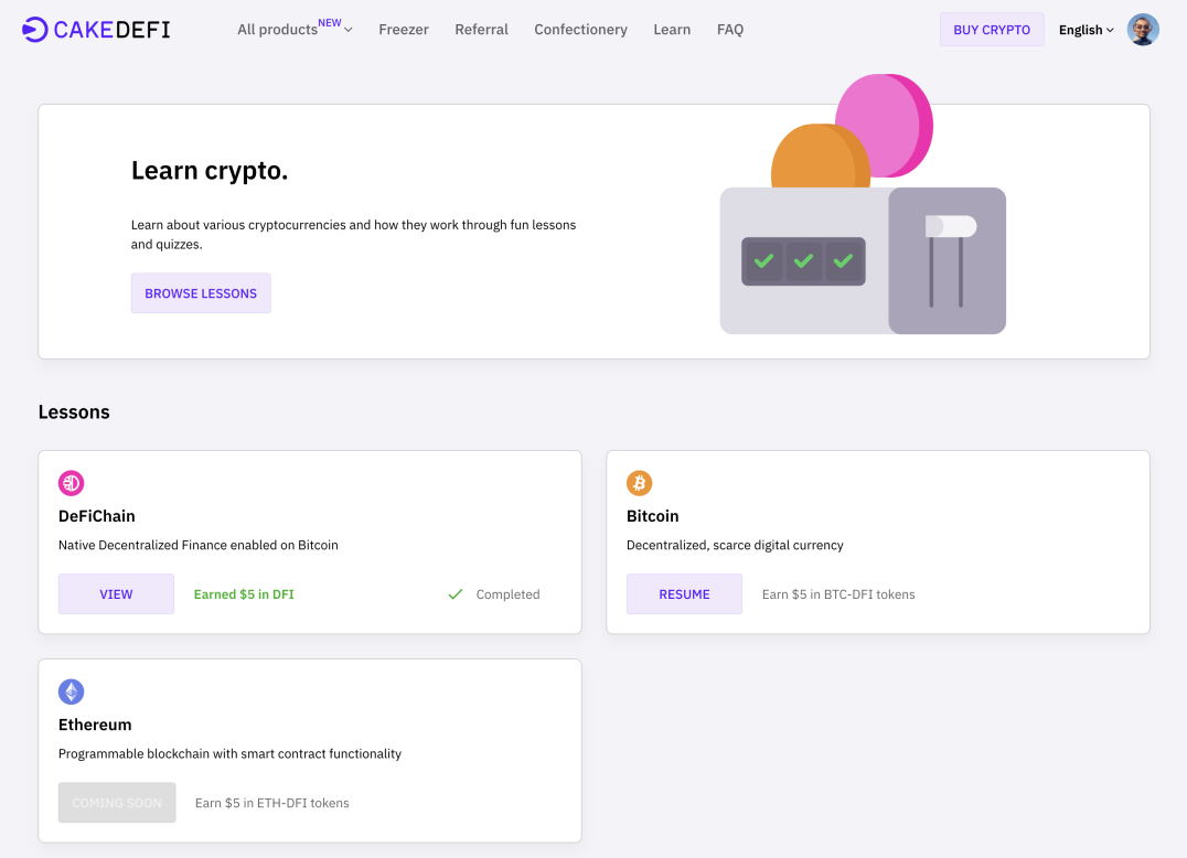 CakeDeFi Learn and Earn