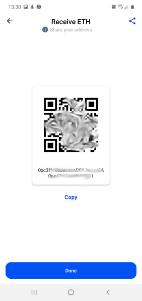 Copy your ETH address