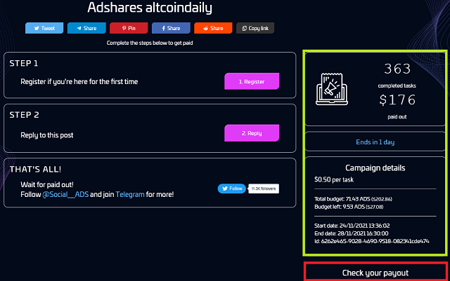 detalles de la campaña Adshares
