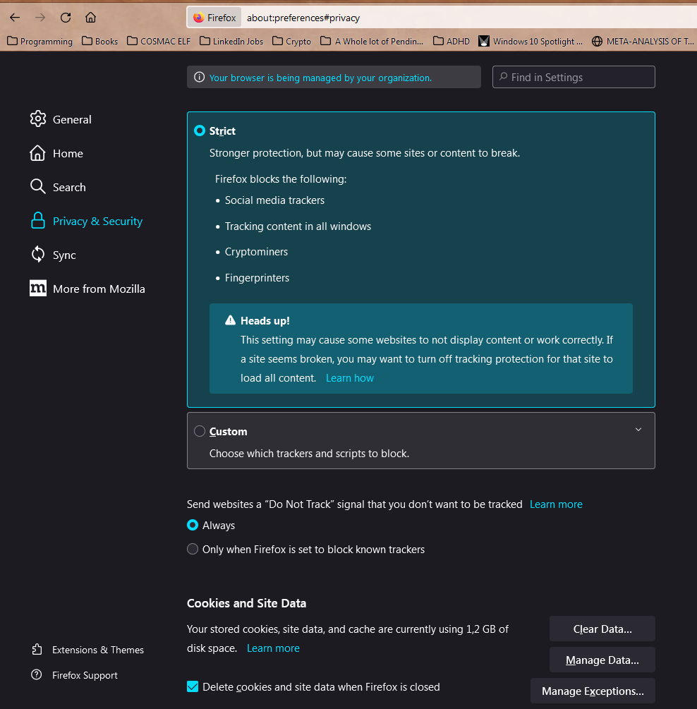 Firefox Configuration: Privacy and Security