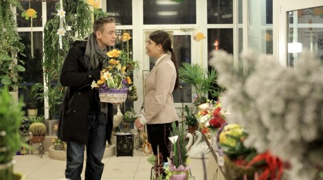 The scene in the flower shop