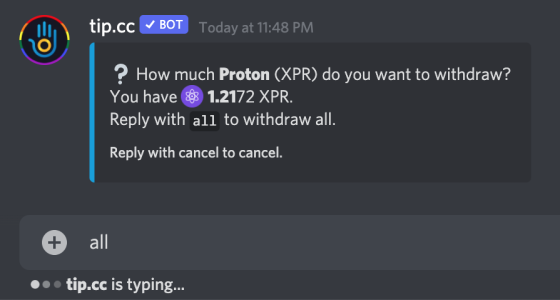 withdraw all proton