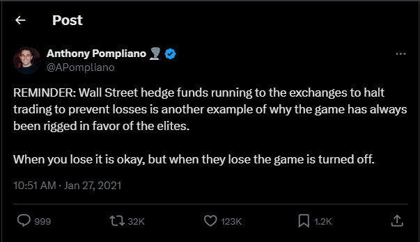 Screenshot from X - Anthony Pompliano