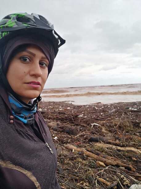 Cycling by The Beach in Iran, flood, nature,
