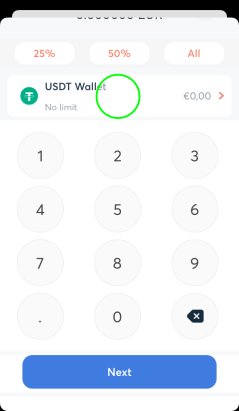 Swipe Funding - EUR Wallet but USDT