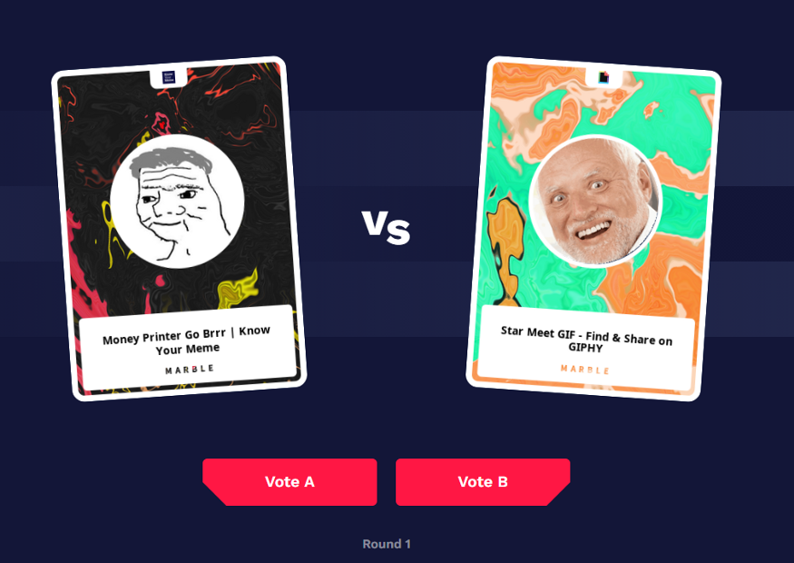 Example of battle in Meme Arena