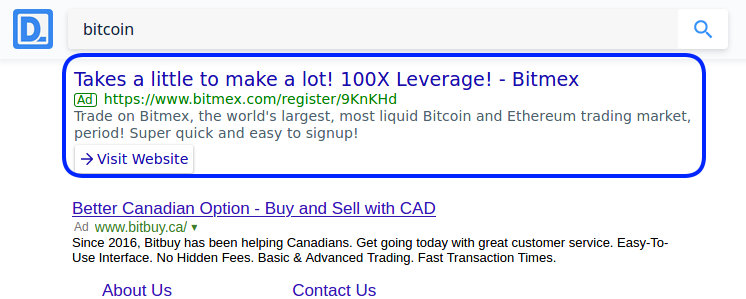 Presearch Bitcoin Ad