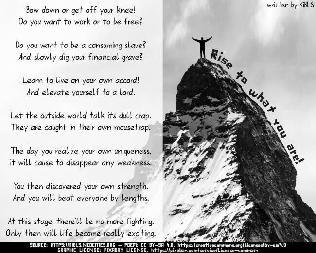 Rise to what you are