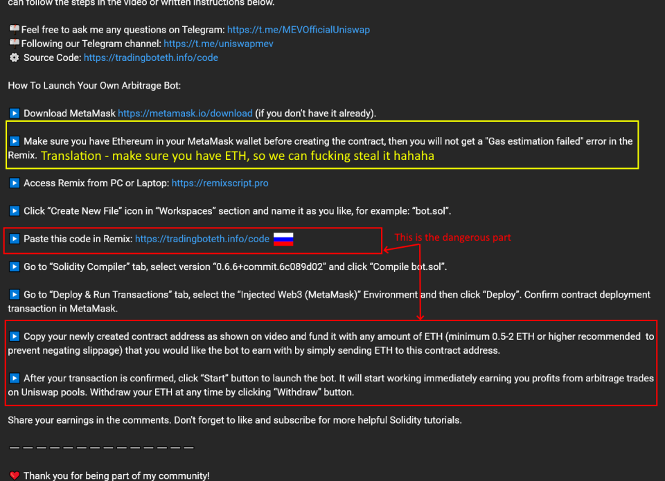 scam instructions