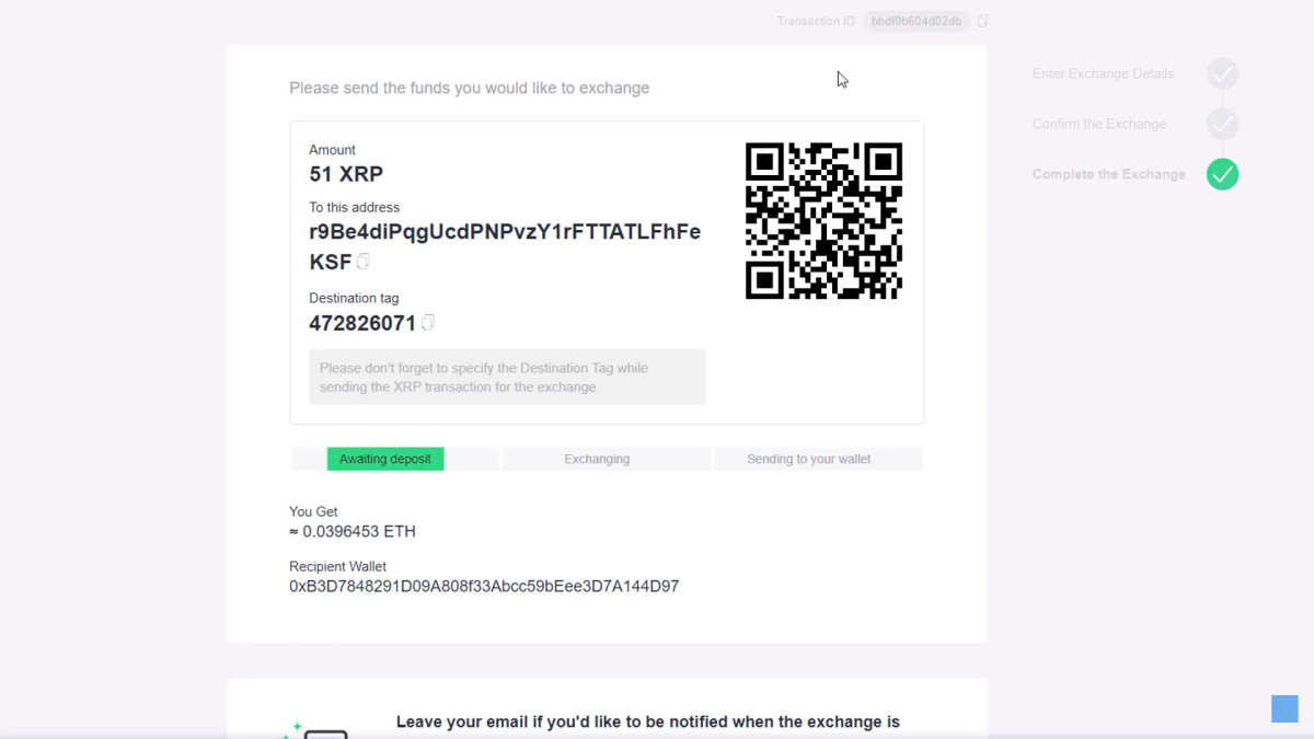 receive Funds through ChangeNOW
