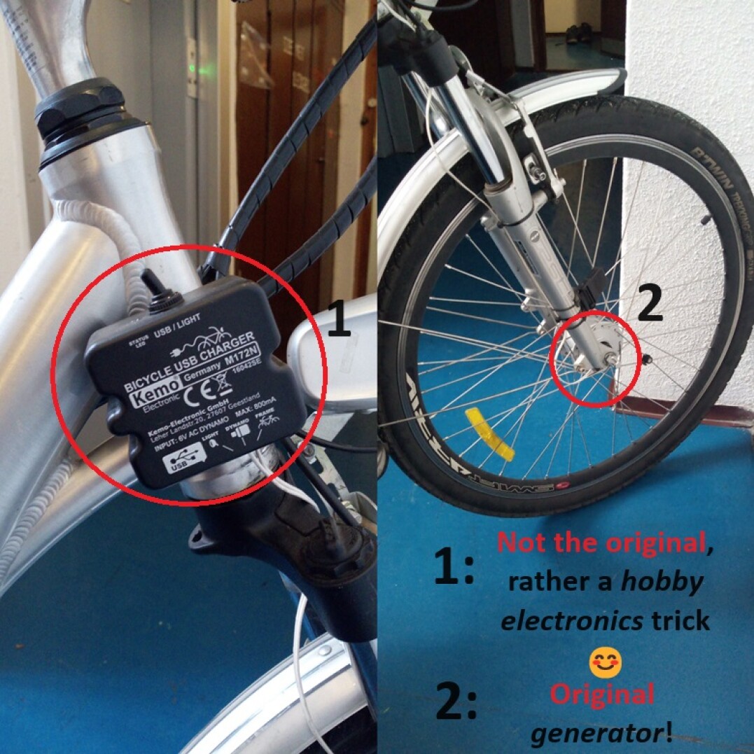 This is how I charge my cell phone on my bike!