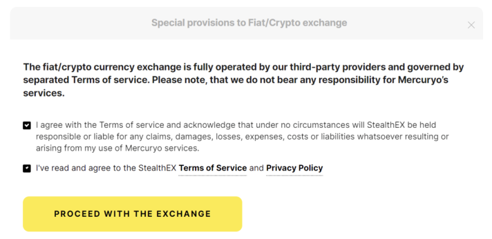 StealthEX Fiat Providers