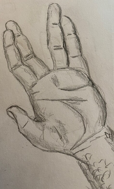 Spock's salute - hand study in pencil