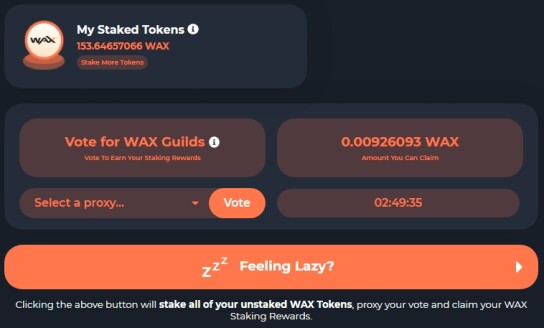 My Staked Tokens