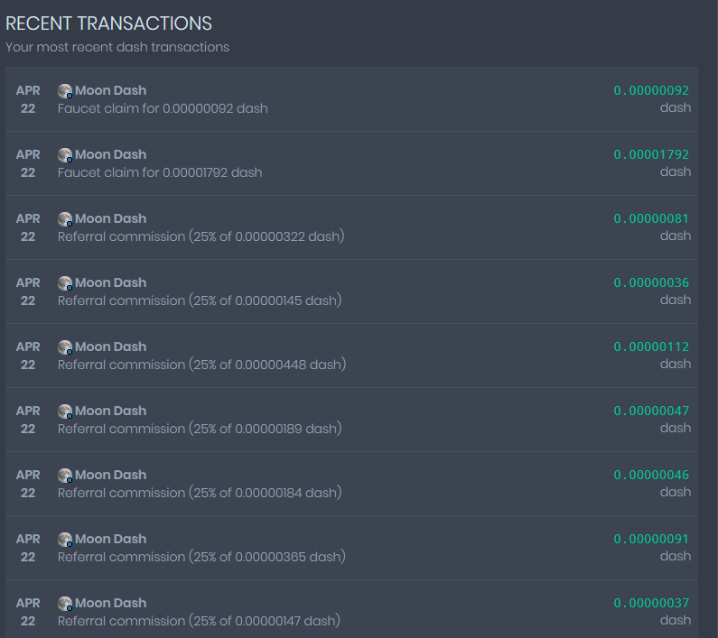 Gains faucet MoonDash