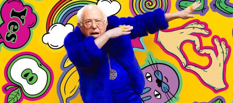 Photo of Bernie Sanders modeling for The Salvation Army. Photo from The Week