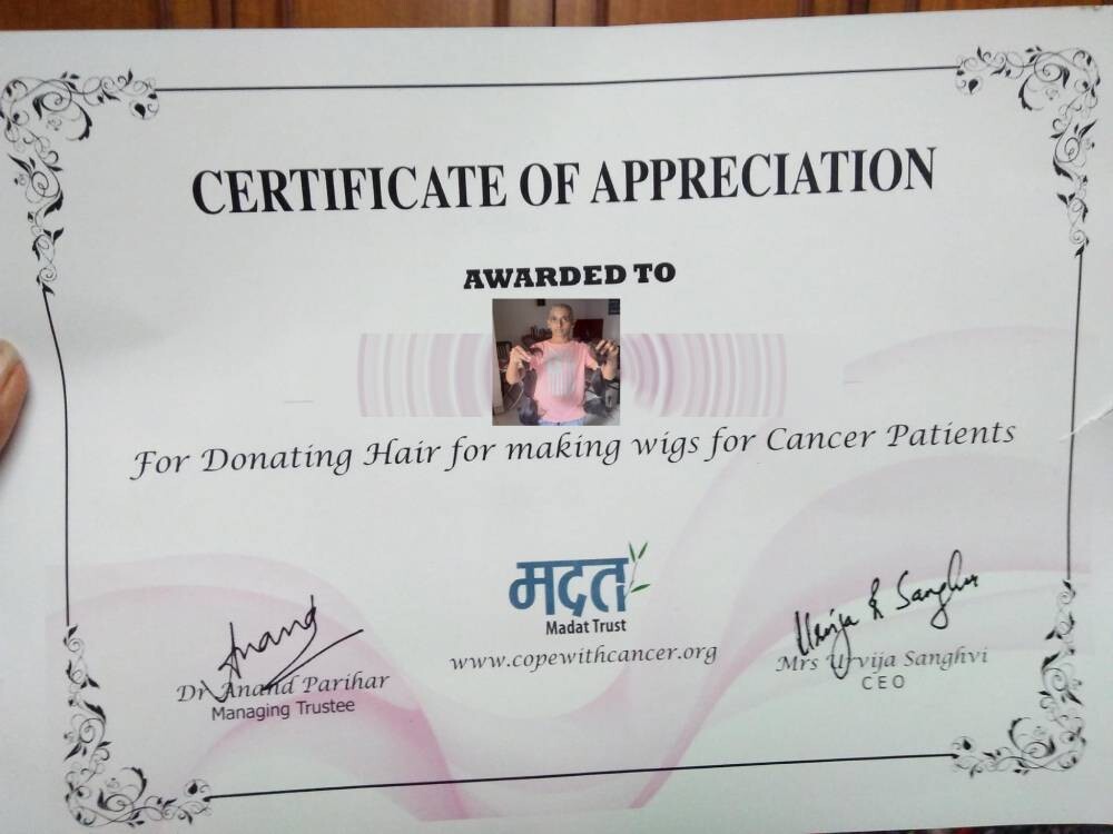 cancer, hair donation, india