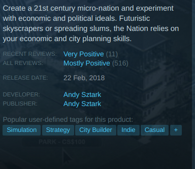 Andy Sztark is the developer and publisher