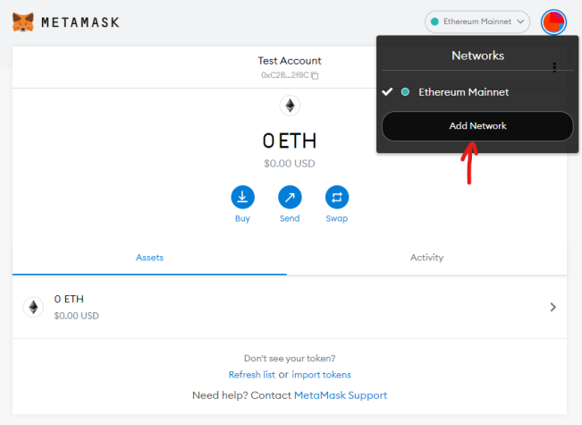 Add network screen