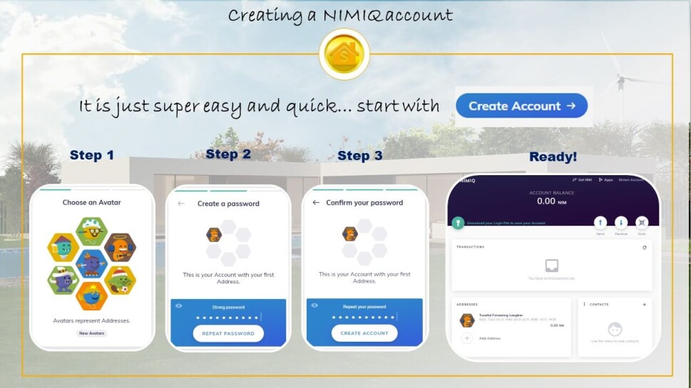Creating a NIMIQ account