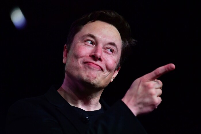 Elon Musk smirk stock photo - getty