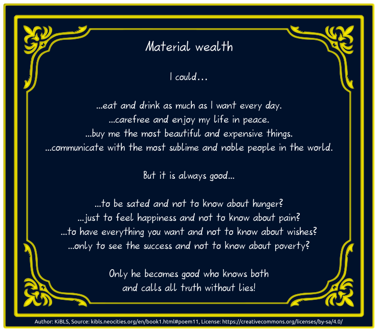 Material wealth