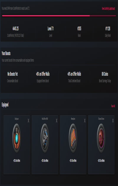 Rank 71 Dashboard