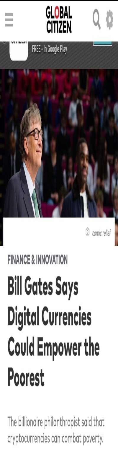 Bill Gates said that digital currencies could empower the poorest
