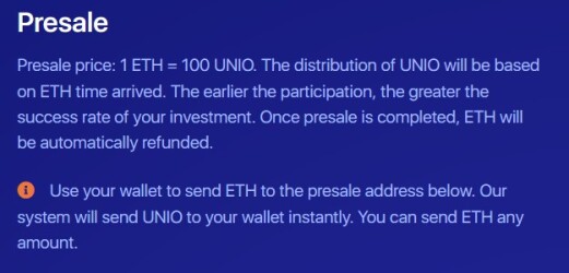 UNIO Presale