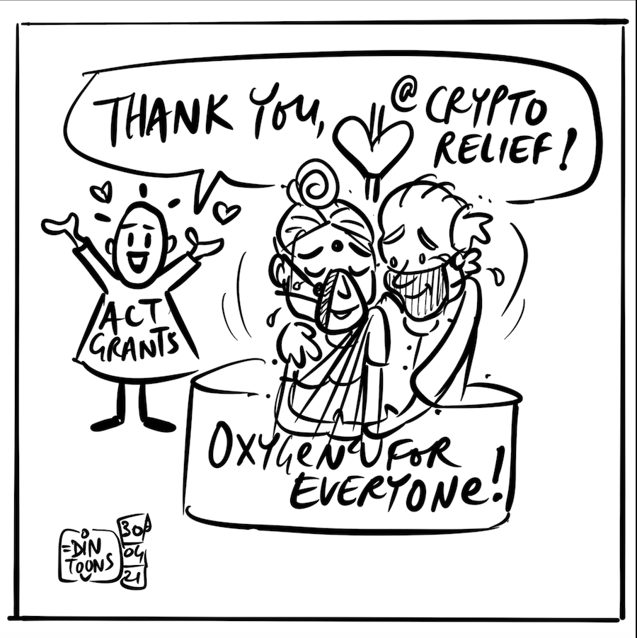 dintoons, memes, india, crypto, charity, covid19